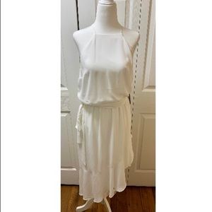 Express brand white tiered halter dress.